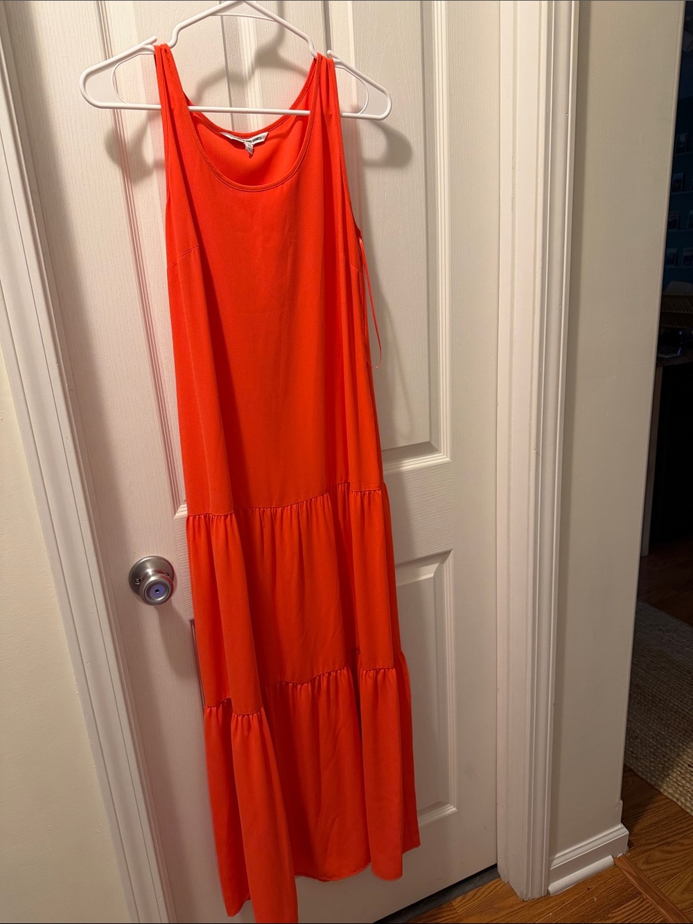 Elizabeth and James Bright Orange Tiered Maxi Dress XS